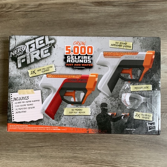 NERF Pro Gel Fire Dual Wield 2 Pack Blaster Toy Gun & 5000 GelFire Rounds Hasbro - Picture 3 of 3